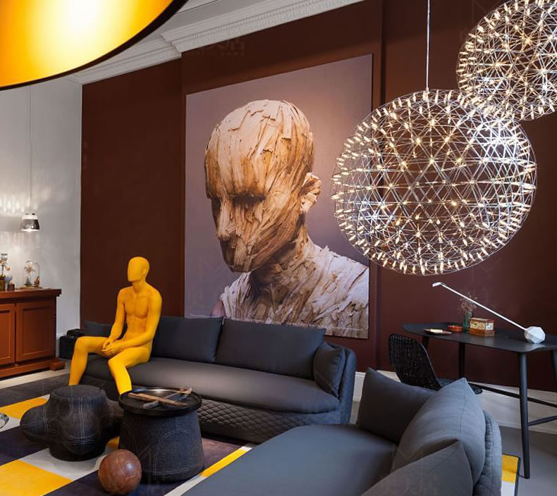 LED Modern Pendant Lamps Fireworks Lamp Ball Stars Hanging Pendant Lights Fixture Hotel Shopping Mall Cafes Pub Bar Home Indoor Lighting - view 3