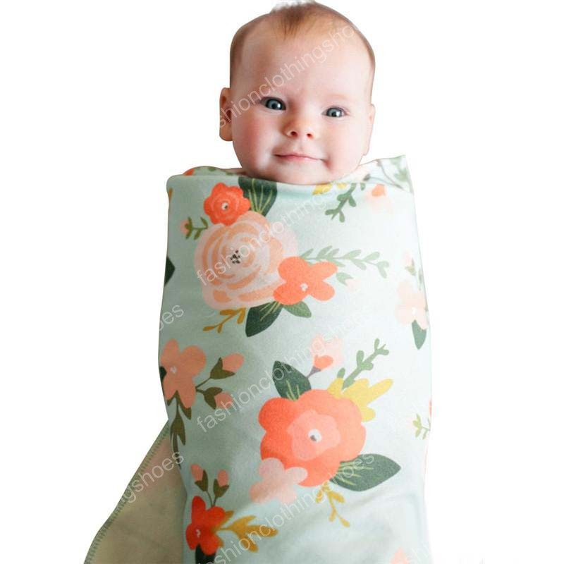 3colors New borns baby flower swaddling clothes 2pc set rabbit ears bow headband+swaddle cloth daisy rose floral printing receiving blanket
