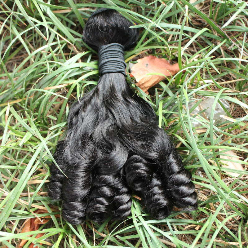 aunty funmi hair unprocessed brazilian bouncy curls human hair extension 3pc lot for african women fast