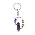 12pc/set 7 Chakra Yoga Stone Keychain Multicolor Natural Stone Beads Healing Crystal Key chain For Women Reiki Spiritual sleutelhanger