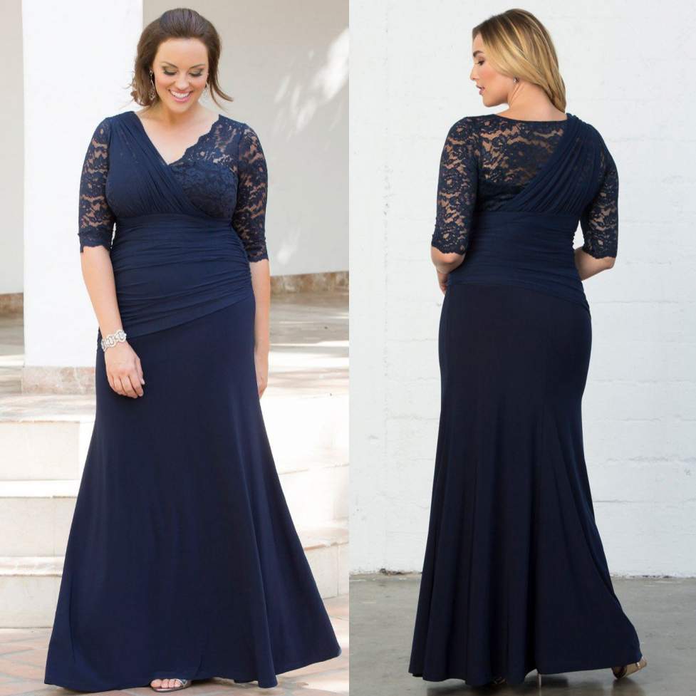 Elegant Navy Blue Plus Size Lace Evening Dresses With Half Sleeves V-Neck Evening Gowns Mermaid Floor Length Chiffon Formal Dress, Brown
Elegant Navy Blue Plus Size Lace Evening Dresses With Half Sleeves V-Neck Evening Gowns Mermaid Floor Length Chiffon Formal Dress, Brown