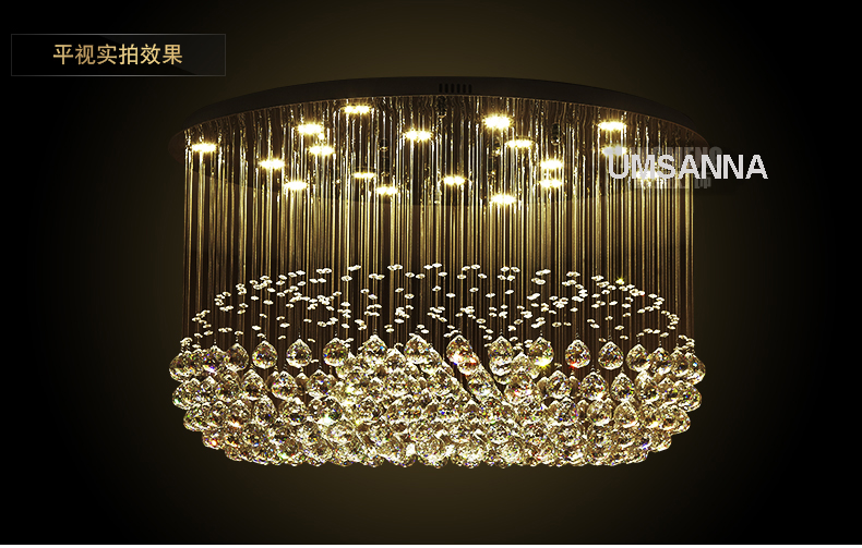 LED Crystal Chandeliers American Luxurious Chandelier Lights Fixture 3 Light Colors Dimming Hanging Pendant Lamps Hotel Home Indoor Lighting