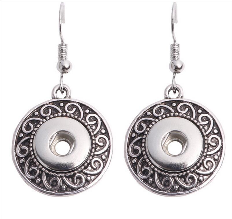 Vintage fashion alloy DIY NOOSA 12MM button feminine earrings