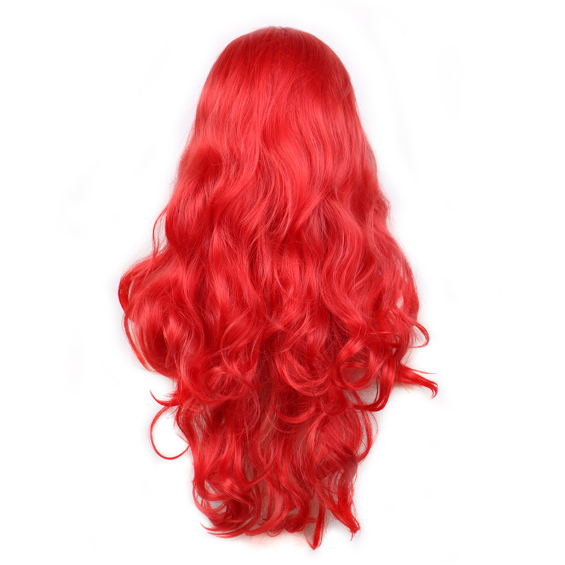 WoodFestival ladies red black blonde wig curly synthetic wigs women fiber hair realistic long wavy wig cosplay