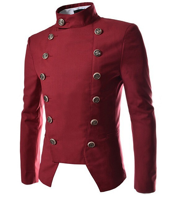 Wholesale- Fashion Suit For Men 2016 Brand New Fashion Double Breasted Men's Blazer Men Slim Business Suit Jackets Free Shipping