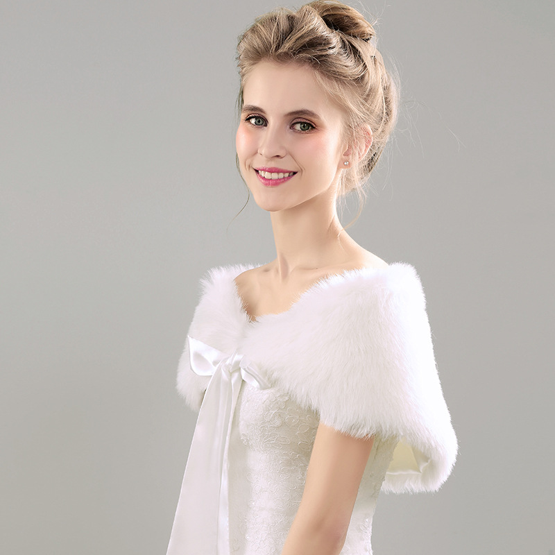 new style faux fur jacket wrap shrug bolero coat wrap bow shawl cape bridal wedding shawl bridesmaid wrap wedding accessories