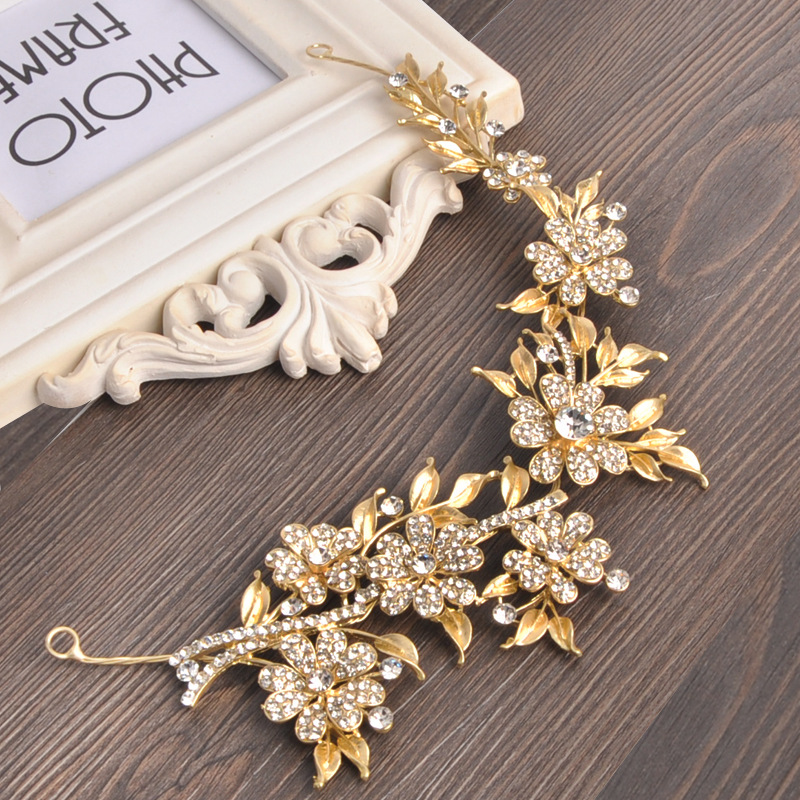 gold hair headbands for women rhinestone bridal hair accessories bridal headpieces crowns headpieces for wedding headdress accessories