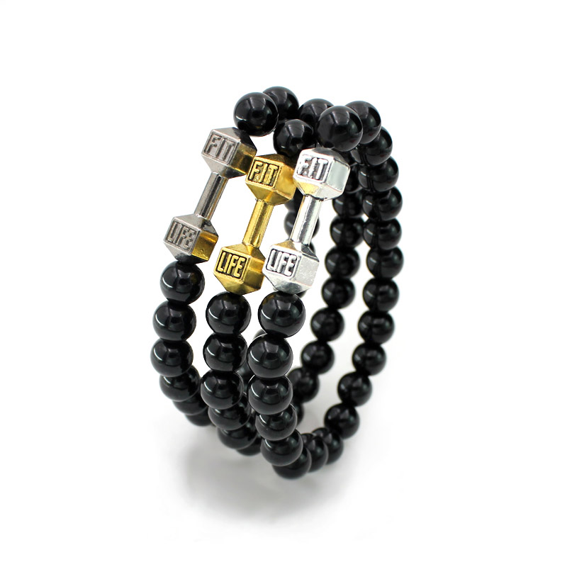 Wholesale-Charm Dumbbell Bracelets For Women Men Jewelry New Arrival Black Bead Fitness Fit Life Prayer Barbell Buddha Bracelet Handmade
Wholesale-Charm Dumbbell Bracelets For Women Men Jewelry New Arrival Black Bead Fitness Fit Life Prayer Barbell Buddha Bracelet Handmade