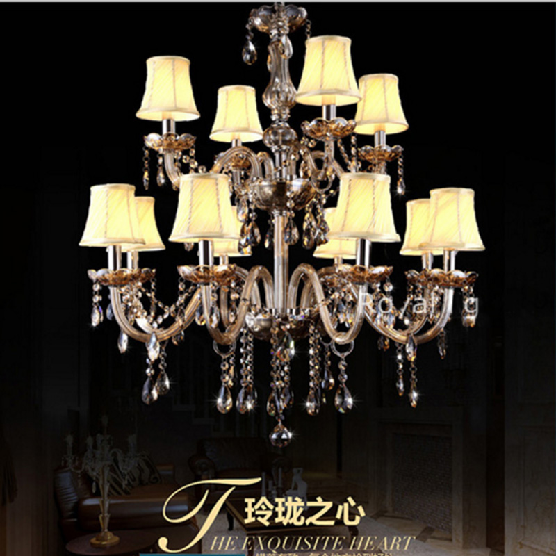 Salon salle à manger bar lustres en cristal lampe verre de couleur diamant led lampe en cristal Villa escalier hall d