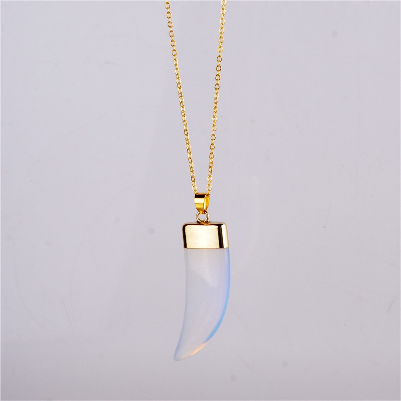 2017 New Vintage Bullet Quartz Crystal Necklace Pendant For Women Gold Chain Natural Stone Amethyst Necklaces & Pendants Jewelry Bijoux