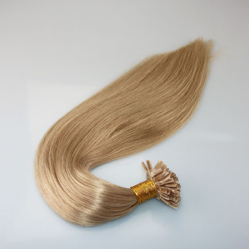 100Strands 100g/set Keratin Nail U tip Pre-bonded Remy Human Hair Extension Ash Blonde Brazilian Remy Hair Extension