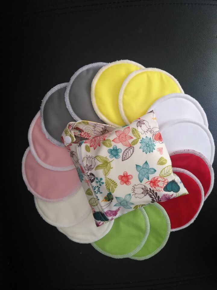 New Solid Color 100 PCS (50 pairs ) Bamboo Reusable Breast Pads Nursing Waterproof Organic Plain Washable Pad china manufacturer