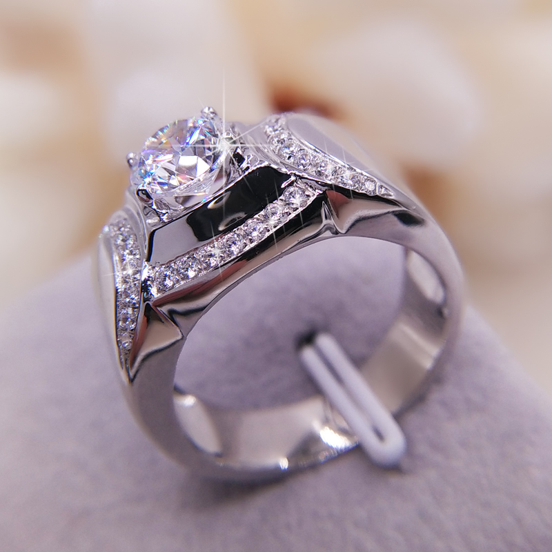 Sterg Sier Wedding Ring with Round Cut White Sapphire CZ Dia (Size 8/9/10/11/12/13) 11ee