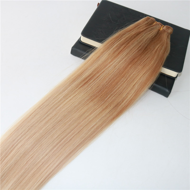 Wholesale Brazilian Omber Human Hair Weft #613 Blonde Highlights Hair Weave Slik Straight 100% Unprocessed Balayage Hair Bundles Extensions