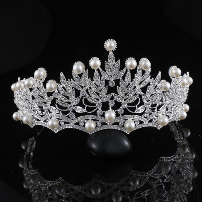 Fashion Tiaras Hairband Crystal Pearl Bridal Crowns For Brides Best Selling Prom Fancy Wedding Hair Jewelry New Headpiece