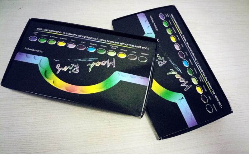 100pcs mixed size 4mm 16 17 18 19 20 fashion mood ring changing colors stainless steel rings with box