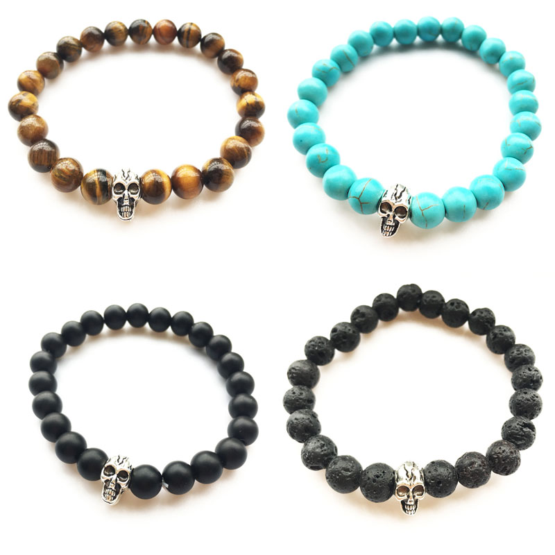 Wholesale Natural Stone Skull Bracelets For Women men Fashion Vintage Lava Stone Beaded Bracelet Jewelry party gifts Free Shipping
Wholesale Natural Stone Skull Bracelets For Women men Fashion Vintage Lava Stone Beaded Bracelet Jewelry party gifts Free Shipping