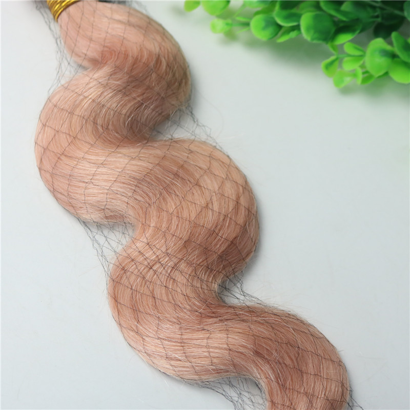 Hot Pink Colorful Human Hair Bundles Rose Gold Brazilian Body Wave Remy Pink Hair Bundles For Summer Wholesale