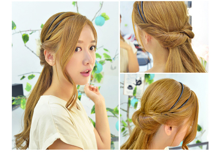 Stylish Double Layer Adjustable Head Hair Hoop Elastic Hair Rope Hair Band Hot #R806