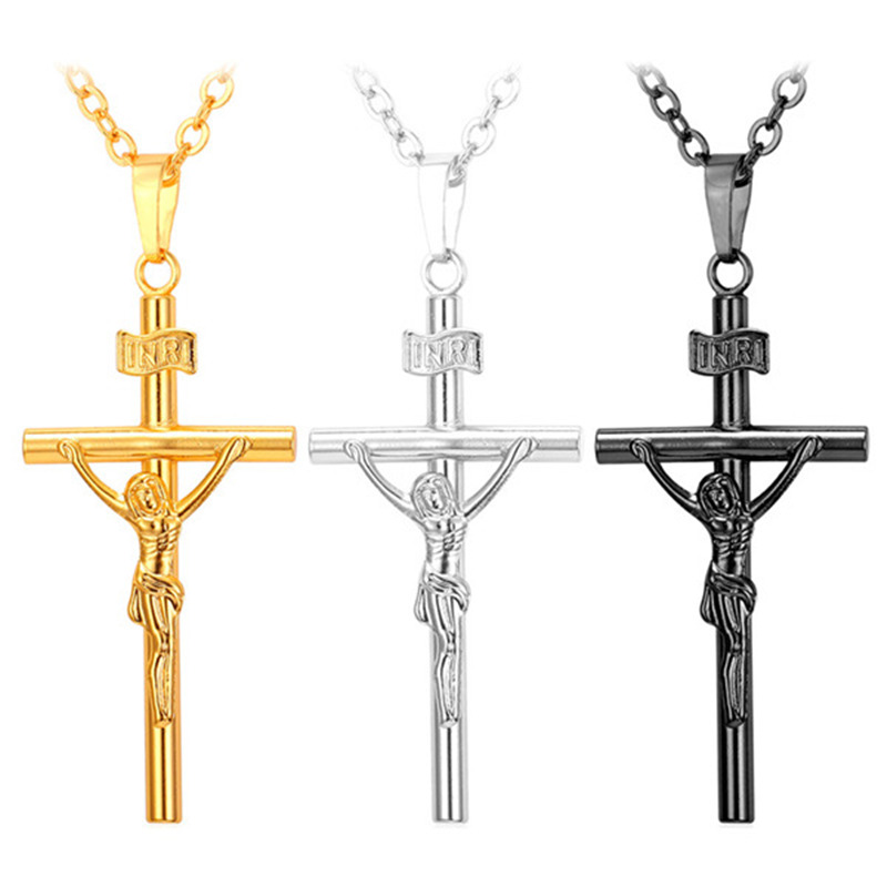 18K Gold Plated Crucifix Cross Necklace Pendant Platinum Plated Jesus Piece Jewelry Necklaces for Women or Men
18K Gold Plated Crucifix Cross Necklace Pendant Platinum Plated Jesus Piece Jewelry Necklaces for Women or Men