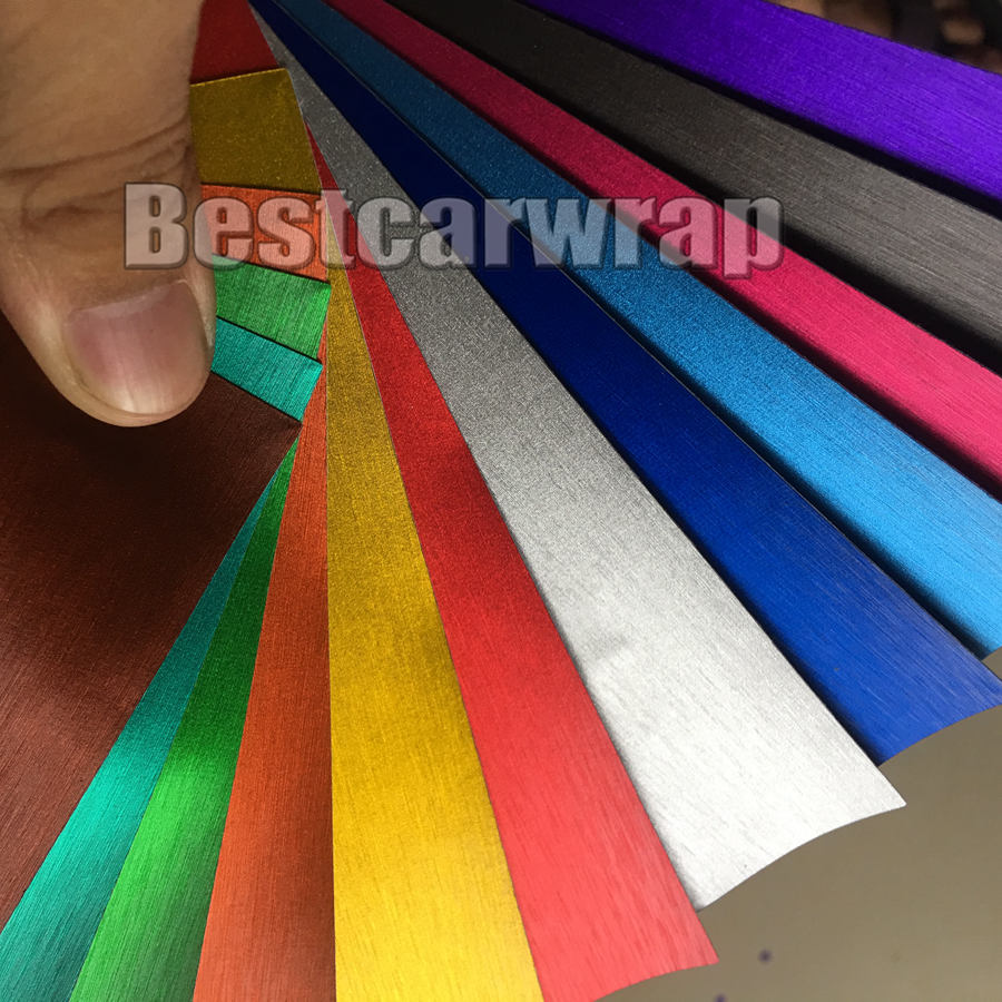 Various Colors Brushed Matt Chrome Vinyl For Car Wrapping with Air Release Film Boat / Vehicle Wraps covers foil Size 1.52x20m/Roll 5x67ft