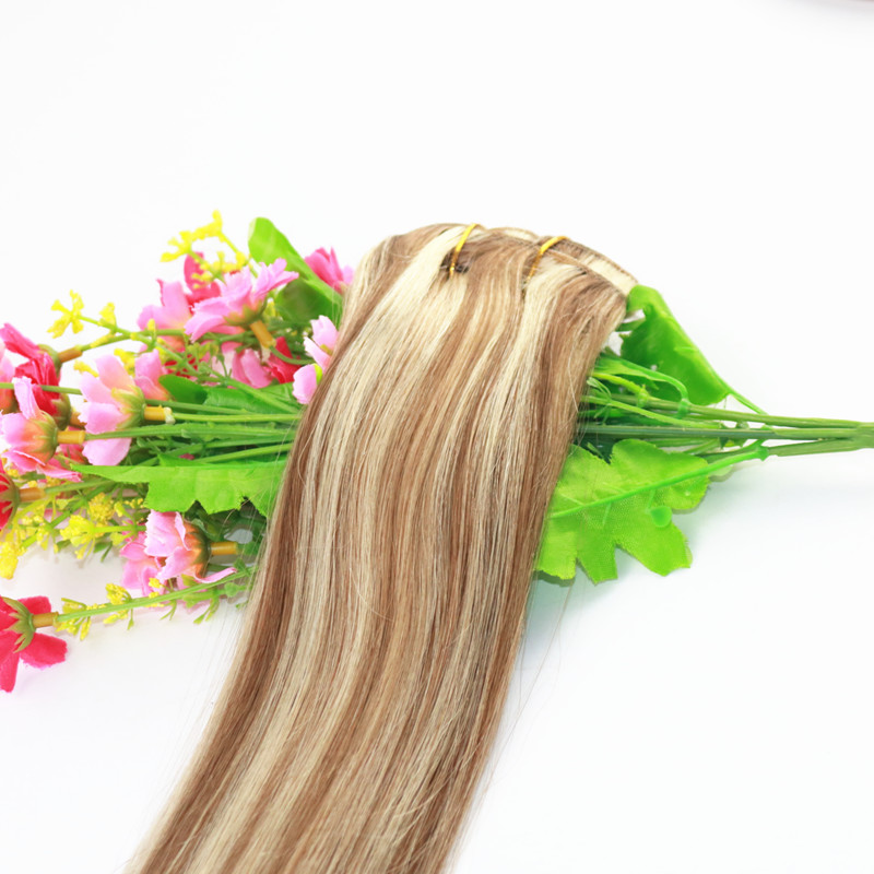 Balayage Ombre Clip In Remy Human Hair Extension Golden Blonde Brazilian hair 8A Hot Hair 100g/piece