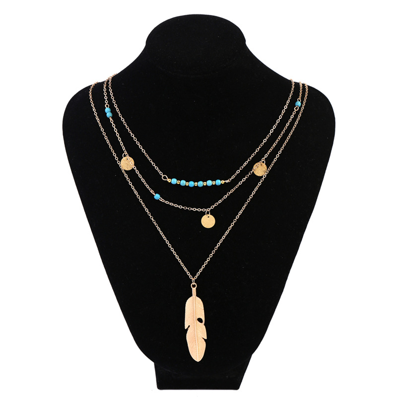 2017 New Fashion Feather Pendant Sequins Tassel Necklaces Gold Silver Bohemian Women Simple Chain Multilayer Necklace
2017 New Fashion Feather Pendant Sequins Tassel Necklaces Gold Silver Bohemian Women Simple Chain Multilayer Necklace