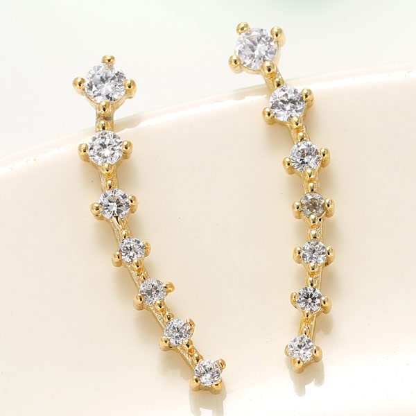 Wedding Party Jewelry Fashion Zircon Ear Cuffs Women Ear Clips Gold Silver Plated Luxury Rhinestone Earrings For Bride