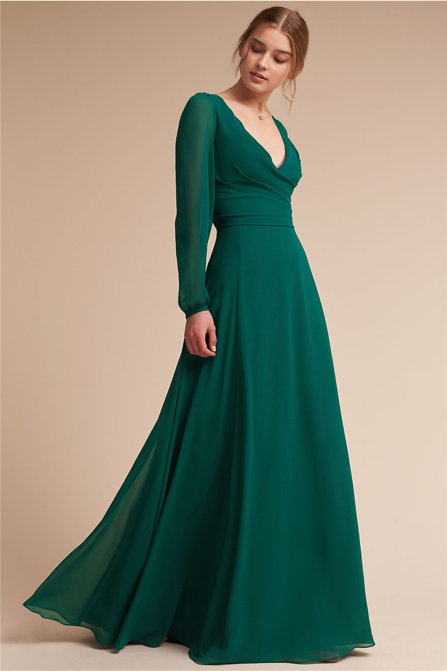 Green Bridesmaids Dresses Deep V Neck Covered Button Full Sleeve Tulle Floor Length Formal Evening Dresses robes de demoiselle d'honneur, Costom color
Green Bridesmaids Dresses Deep V Neck Covered Button Full Sleeve Tulle Floor Length Formal Evening Dresses robes de demoiselle d'honneur, Costom color