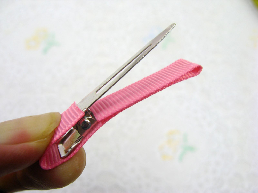 Alligator Hair Clip Grossgrain Ribbon Lined cover Single Pronged Clips girls Hair bow flower headwear Accessories 20pcs FJ3206