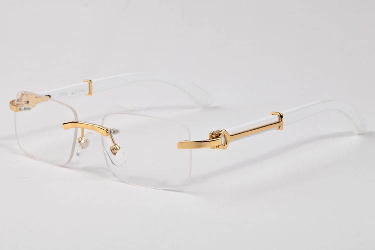 fashion buffalo horn sunglasses sport attitude wood sun glasses for men women unisex rimless rectangular clear lens with box lunettes