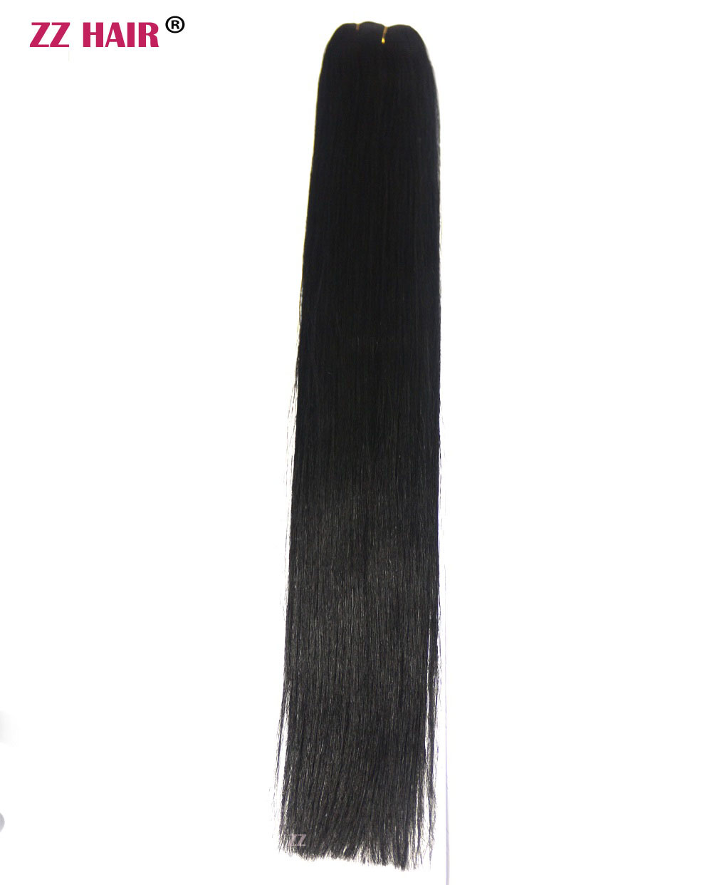 16"-28" 100g/Pcs 100% Remy Human Hair Weft Weaving Extensions Straight Natural Silk Non-clips