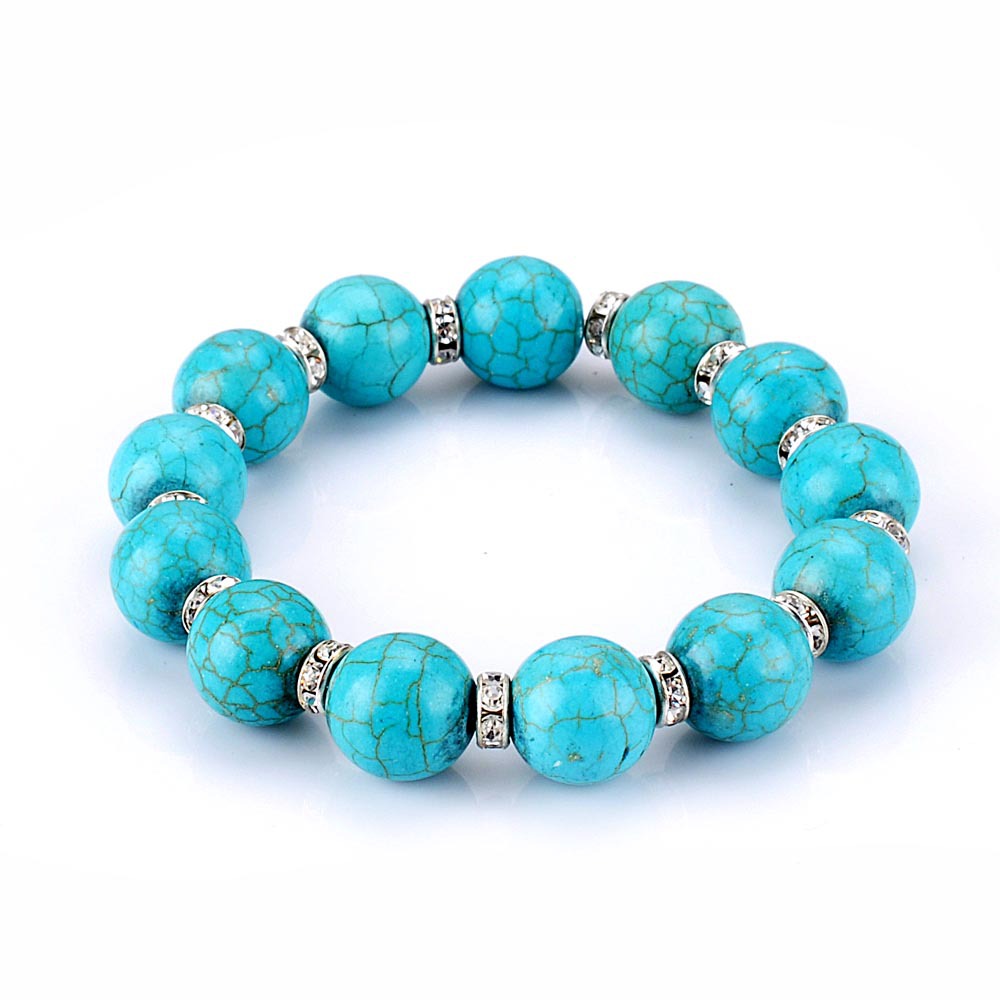 Mixed Order 6 style Turquoise Crystal beads Handmade Beaded Bracelet Anti-fatigue Men's Women's Diffuser Bracelet Fashion Jewelry
