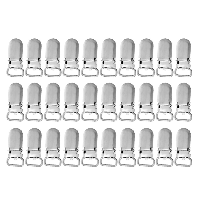 Wholesale-30Pcs Metal Pacifier Clips For Baby Cute Infant Soother Clasps Funny Accessories