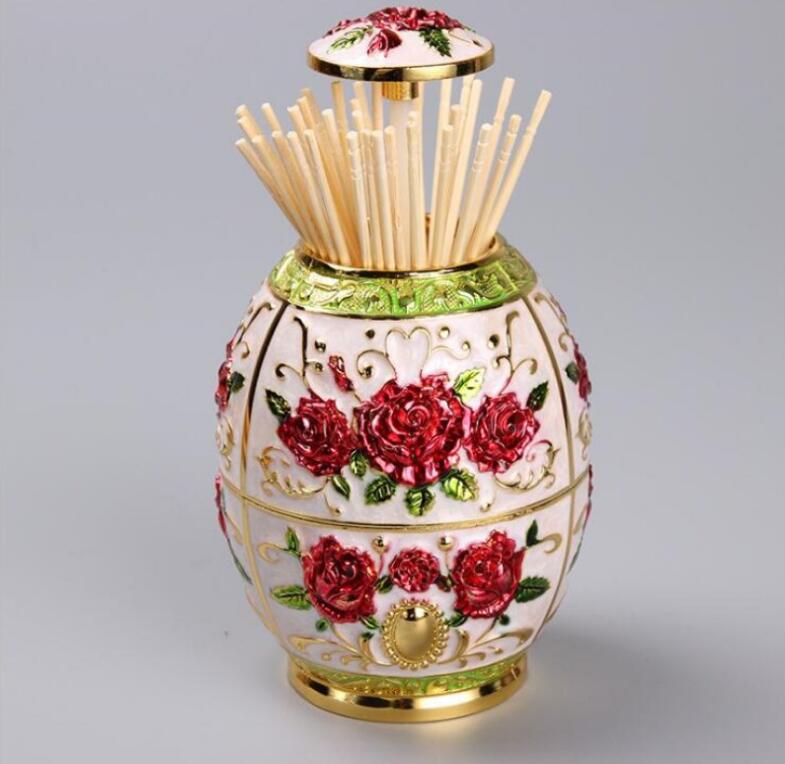 Creative egg - shaped Toothpick holders with Bottle Opener Random Color Rose pattern toothpick box home and wedding decorations HD01