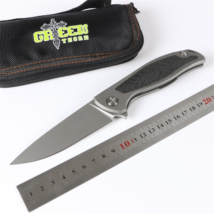 Green thorn F95 fin folding knife k110 blade TC4 titanium alloy carbon fiber processing outdoor camping hunting pocket fruit knife EDC tool
Green thorn F95 fin folding knife k110 blade TC4 titanium alloy carbon fiber processing outdoor camping hunting pocket fruit knife EDC tool