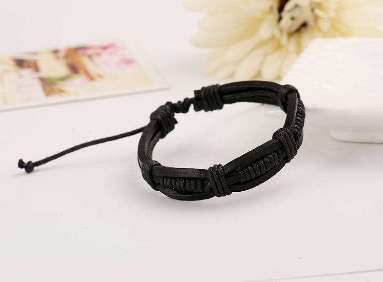 Brand new Leather braided cowhide bracelet selling black and brown color FB471 mix order 20 pieces a lot Slap & Snap Bracelets