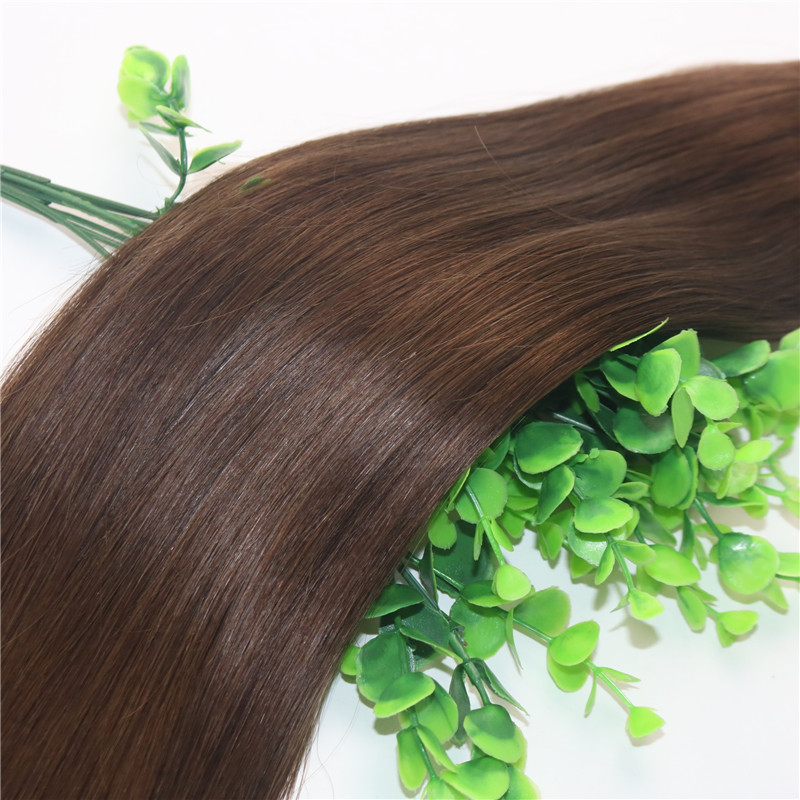 8A Clips Human Hair Extension 4# Dark Brown Straight Brazilian Human Hair 7PCS 120gram 12INCH 20INCH 26INCH