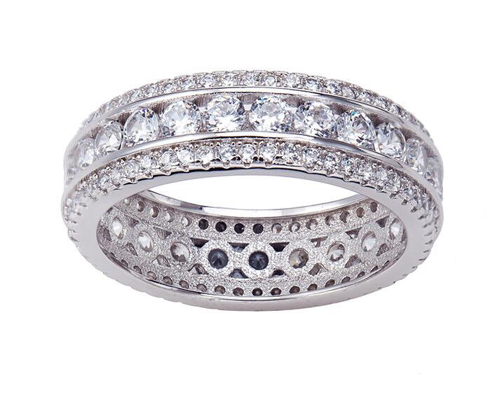 Victoria Wieck Women Fashion Jewelry 925 Sterling Silver Full White Sapphire Simulated Diamond Gemstones Women Round Ring Gift Size 5-11