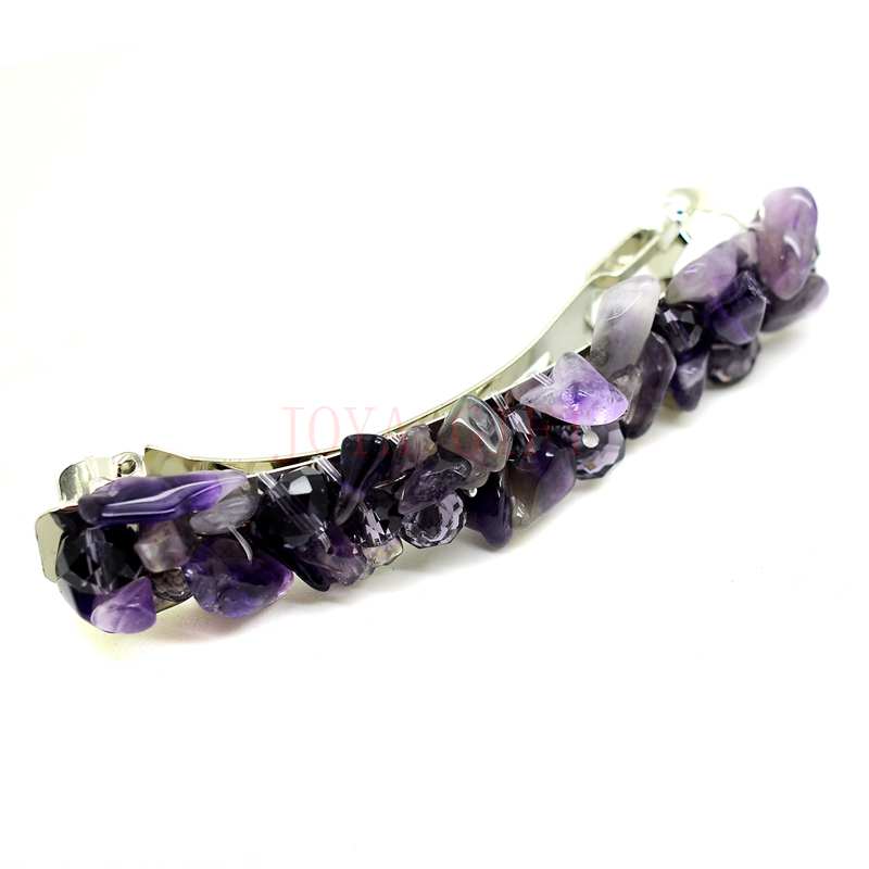 Natural Chip Amethyst gem stone crystal handmade woven hair wear & hearwear jewelry & headwear for girls & Women customization
