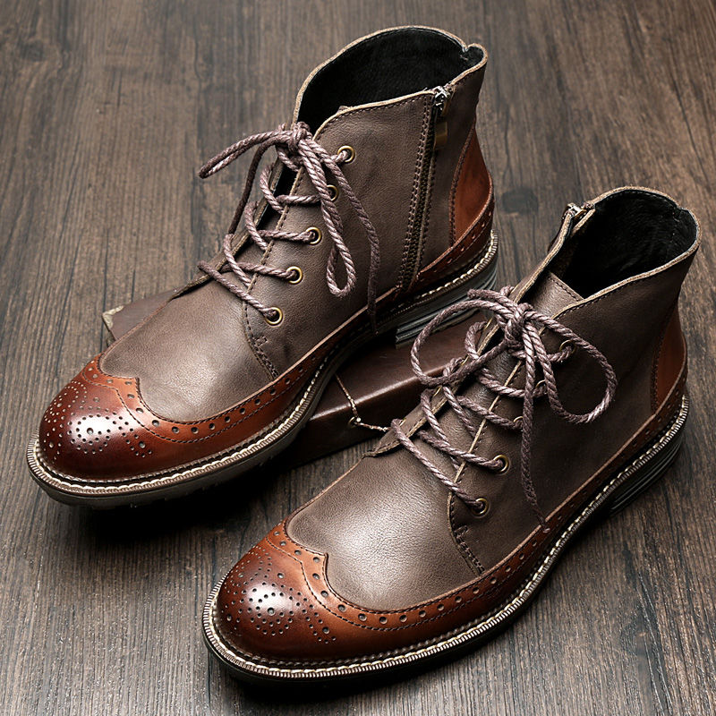 US6-9 Mens Genuine Leather British Style Lace Up Wing tips Martin Boots Casual Winter Formal Dress Oxfords Fretwork Boots Brogue Shoes, Black
US6-9 Mens Genuine Leather British Style Lace Up Wing tips Martin Boots Casual Winter Formal Dress Oxfords Fretwork Boots Brogue Shoes, Black