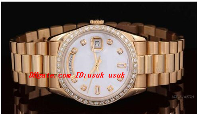 Luxury Watches Fashion Watches 18K Yellow Gold 18238 With MOP Diamond Dial Automatic Mechanical Brand Mens Watch Men's Watches, White
Luxury Watches Fashion Watches 18K Yellow Gold 18238 With MOP Diamond Dial Automatic Mechanical Brand Mens Watch Men's Watches, White