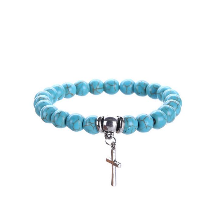 High quality Fashion turquoise stretch line hot handmade turquoise beaded elephant bracelet FB027 mix order 20 pieces a lot Beaded, Strands