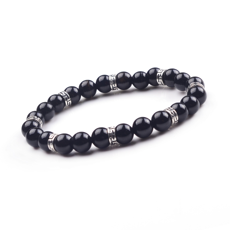 8mm Popular natural stone volcanic rock yoga bracelet, can promote the new generation to ensure the health of the human body