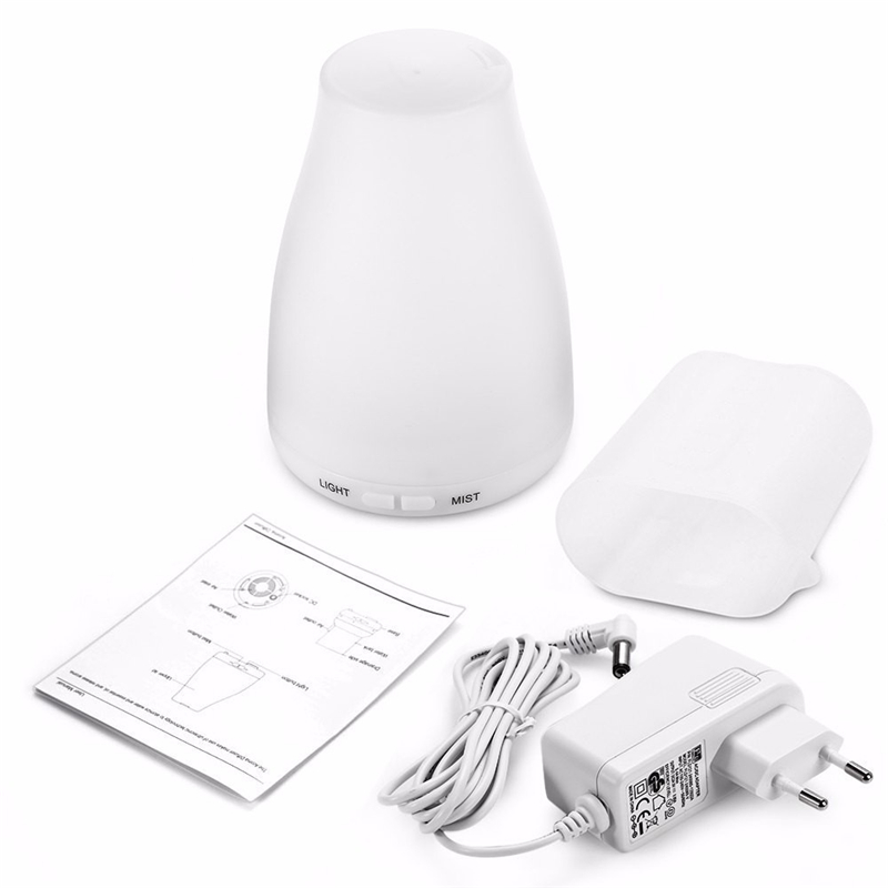 100ml Oil Diffuser Aroma Cool Mist Humidifier with Adjustable Mist Mode,Waterless Auto Shut-off and 7 Color LED Lights Changin