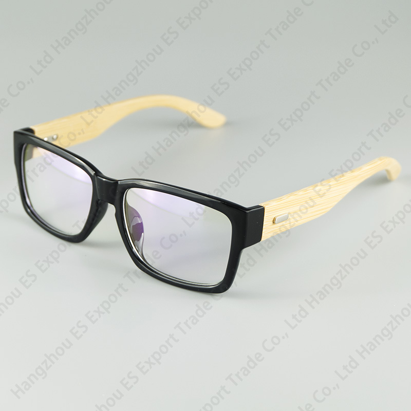 Classical Rectangle Frame Nerd Style Fashion Optical Glasses With Real Bamboo Legs Hand Made Eyewear Wholesale