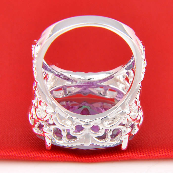LuckyShine Weddings Jewelry Shiny Rainbow Oval Fire Mystic Topaz Gemstone Silver Unisex Lovers Ring Jewelry US Size 7-9