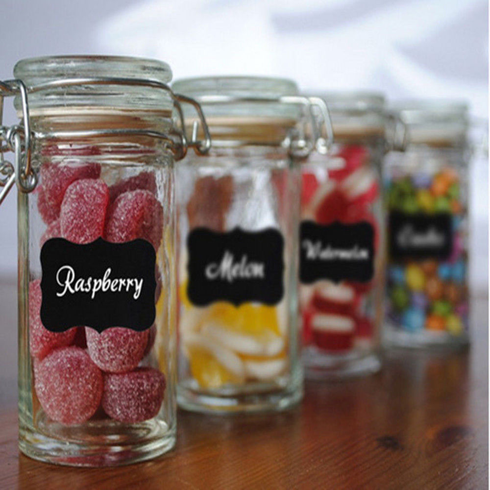 Wholesale- 36pcs/set Blackboard Sticker Craft Kitchen Jars Organizer Labels Chalkboard Chalk Board Sticker 5cm x 3.5cm Black Board