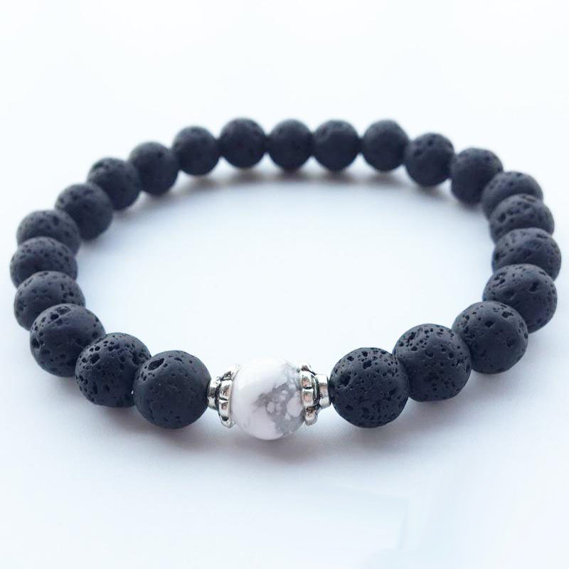 New 8mm Lava Rock Beads Charms Bracelets Beaded Men's Women's Natural stone Strands Bracelet Jewelry