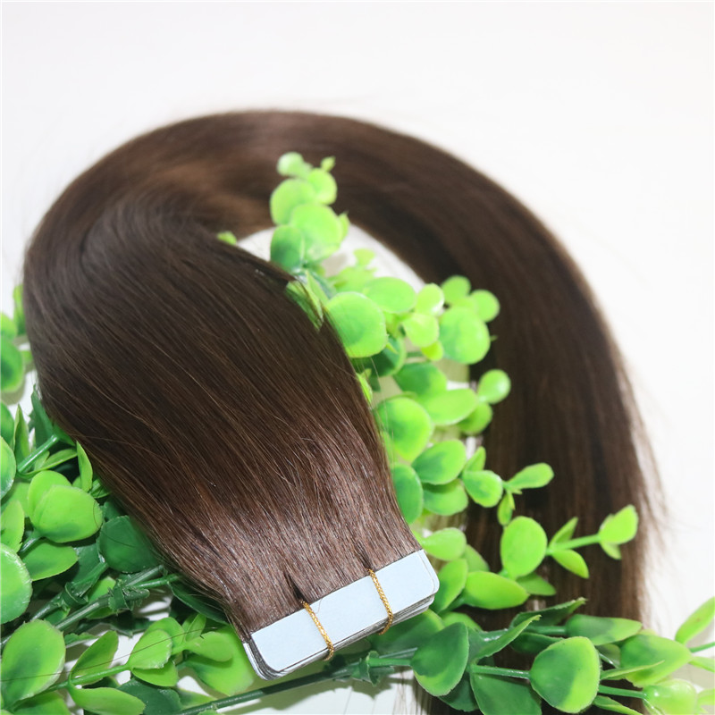 Tape In Human Hair Extensions Medium Brown #4 40pcs 100gram Remy Tape Hair Extensions Skin Weft Thick End